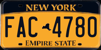 NY license plate FAC4780