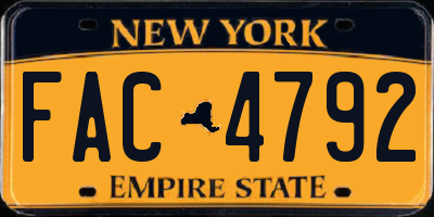 NY license plate FAC4792