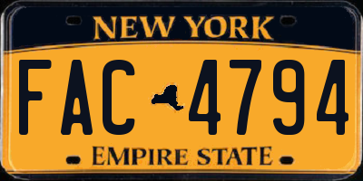 NY license plate FAC4794