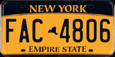 NY license plate FAC4806