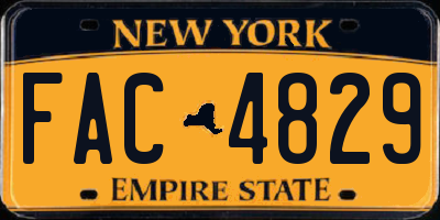 NY license plate FAC4829