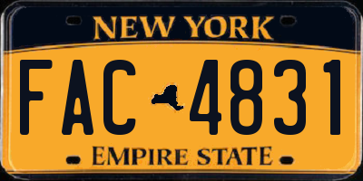 NY license plate FAC4831