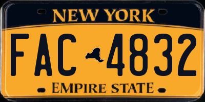 NY license plate FAC4832