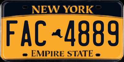 NY license plate FAC4889