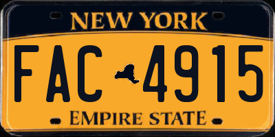 NY license plate FAC4915