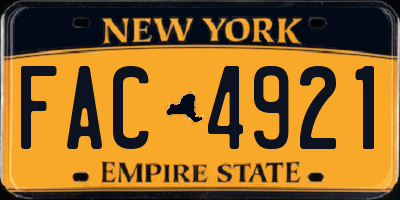 NY license plate FAC4921