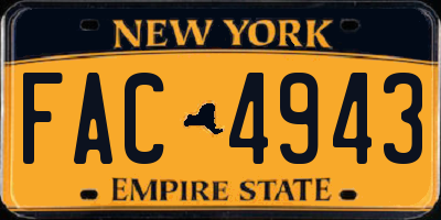 NY license plate FAC4943