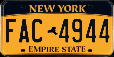 NY license plate FAC4944