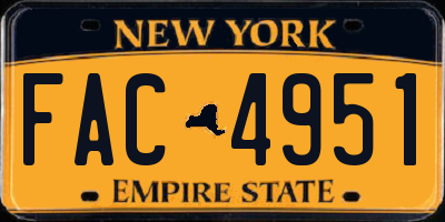 NY license plate FAC4951