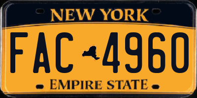 NY license plate FAC4960