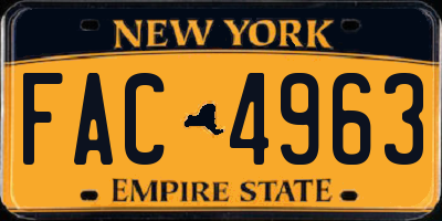 NY license plate FAC4963