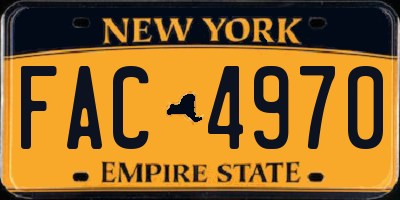 NY license plate FAC4970