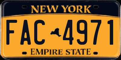NY license plate FAC4971