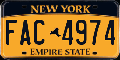 NY license plate FAC4974