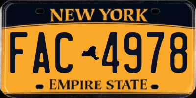 NY license plate FAC4978