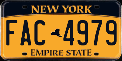 NY license plate FAC4979