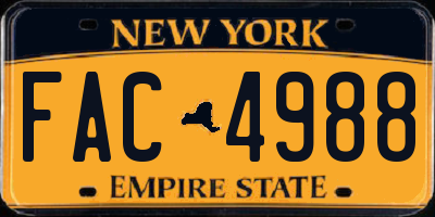 NY license plate FAC4988