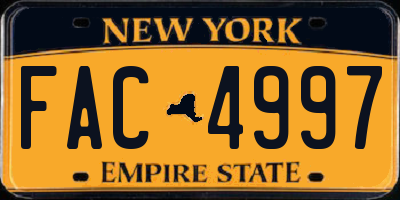 NY license plate FAC4997
