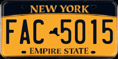 NY license plate FAC5015