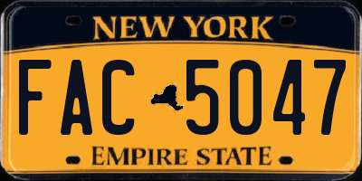 NY license plate FAC5047