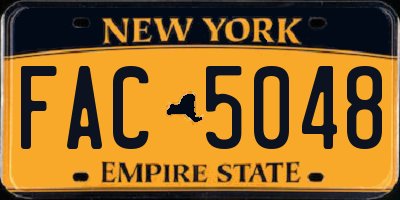 NY license plate FAC5048