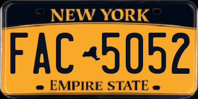 NY license plate FAC5052