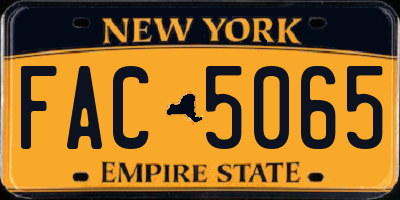 NY license plate FAC5065
