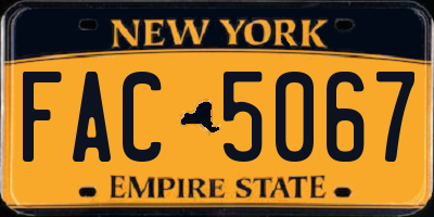 NY license plate FAC5067