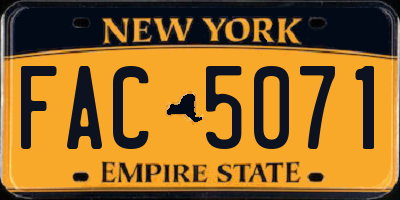 NY license plate FAC5071