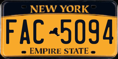 NY license plate FAC5094