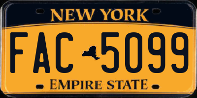 NY license plate FAC5099