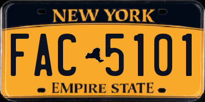 NY license plate FAC5101