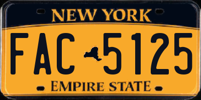 NY license plate FAC5125