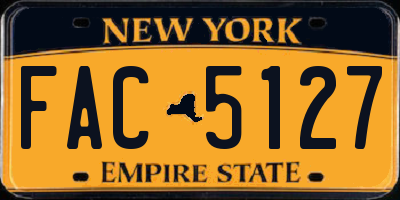 NY license plate FAC5127