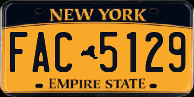 NY license plate FAC5129