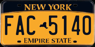 NY license plate FAC5140