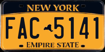 NY license plate FAC5141