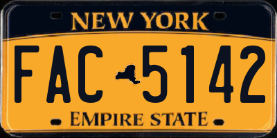 NY license plate FAC5142