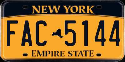 NY license plate FAC5144