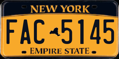 NY license plate FAC5145