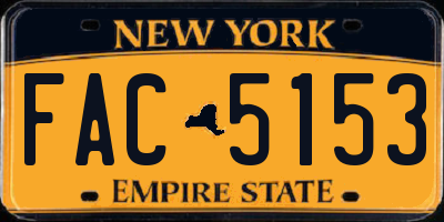 NY license plate FAC5153