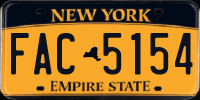 NY license plate FAC5154