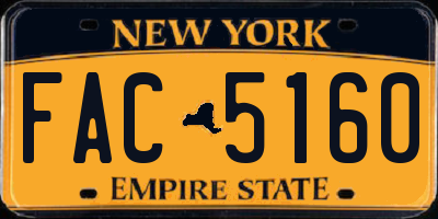NY license plate FAC5160