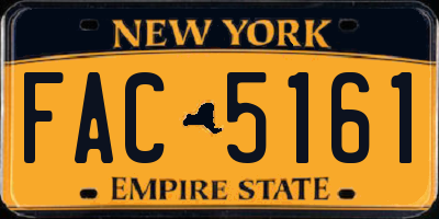 NY license plate FAC5161