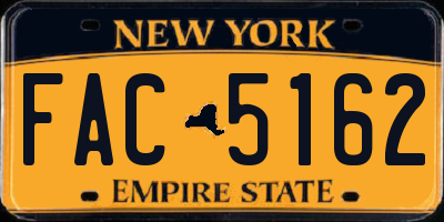 NY license plate FAC5162