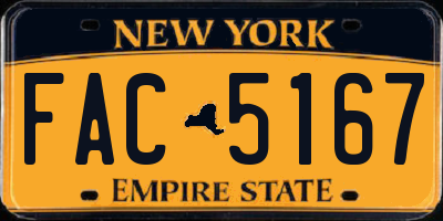 NY license plate FAC5167