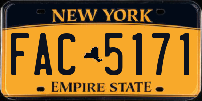 NY license plate FAC5171