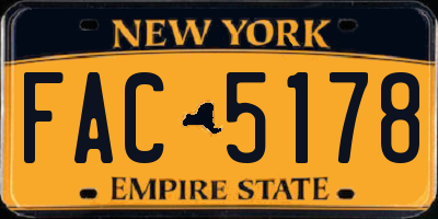 NY license plate FAC5178