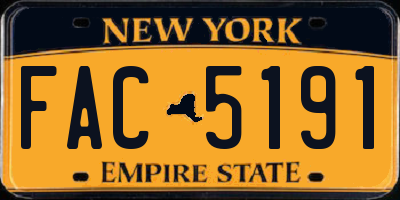 NY license plate FAC5191