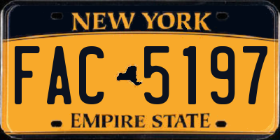NY license plate FAC5197